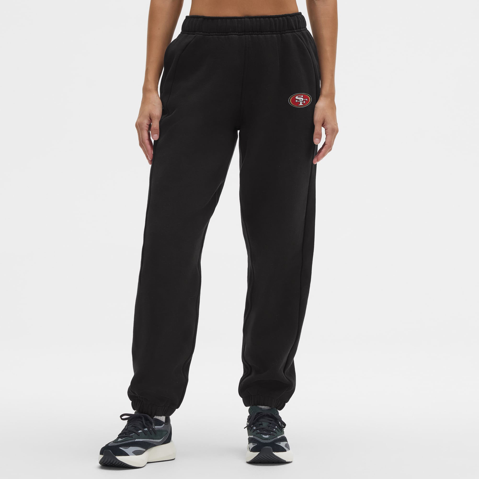 Pantalon de jogging surdimensionné taille mi-haute Scuba noir des San Francisco 49ers pour femme de lululemon