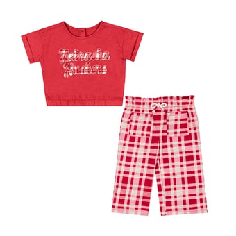 Girls Infant Colosseum Scarlet Nebraska Huskers Sky Castle Two-Piece T-Shirt and Pants Set