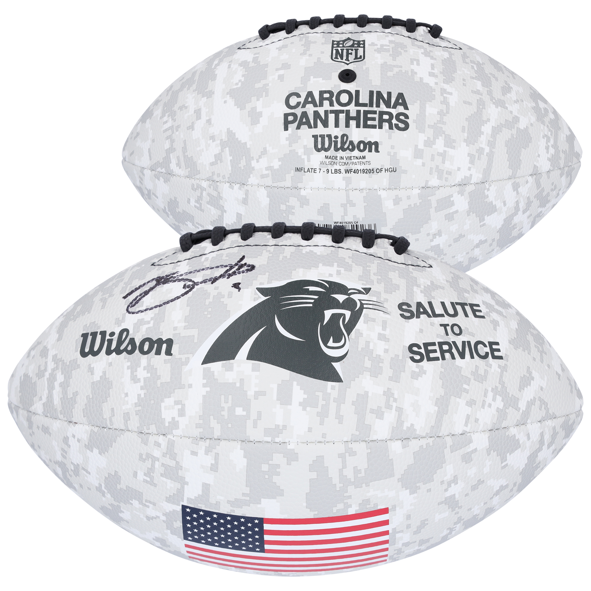 Bryce Young Carolina Panthers Autographed Wilson 2024 Salute To Service Football