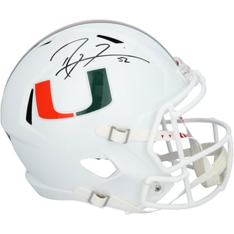 Ray Lewis Miami Hurricanes Autographed Riddell Speed Replica Helmet