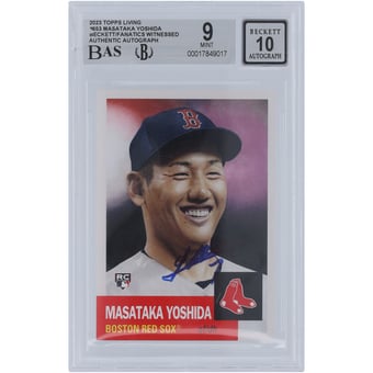 Masataka Yoshida Boston Red Sox Autographed 2023 Topps Living #653 Beckett Fanatics Witnessed Authenticated 9/10 Rookie Card