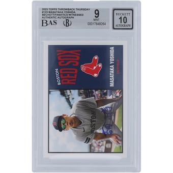 Masataka Yoshida Boston Red Sox Autographed 2023 Topps Throwback Thursday Kanji Signature #123 Beckett Fanatics Witnessed Authenticated 9/10 Rookie Card