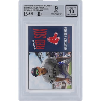 Masataka Yoshida Boston Red Sox Autographed 2023 Topps Throwback Thursday #123 Beckett Fanatics Witnessed Authenticated 9/10 Rookie Card