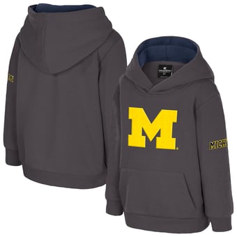 Toddler Colosseum  Charcoal Michigan Wolverines Big Logo Fleece Pullover Hoodie