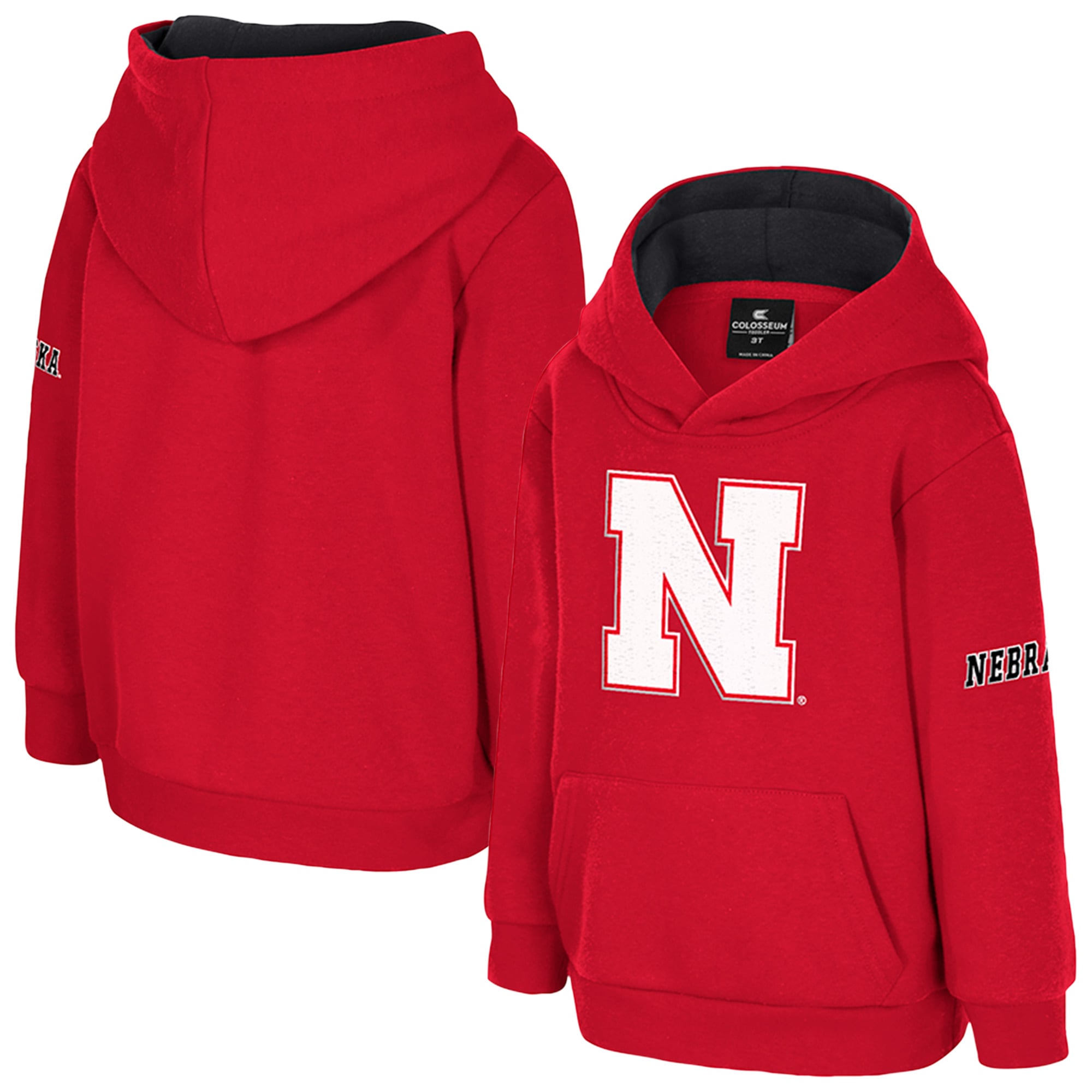 Toddler Colosseum Scarlet Nebraska Huskers Big Logo Fleece Pullover Hoodie
