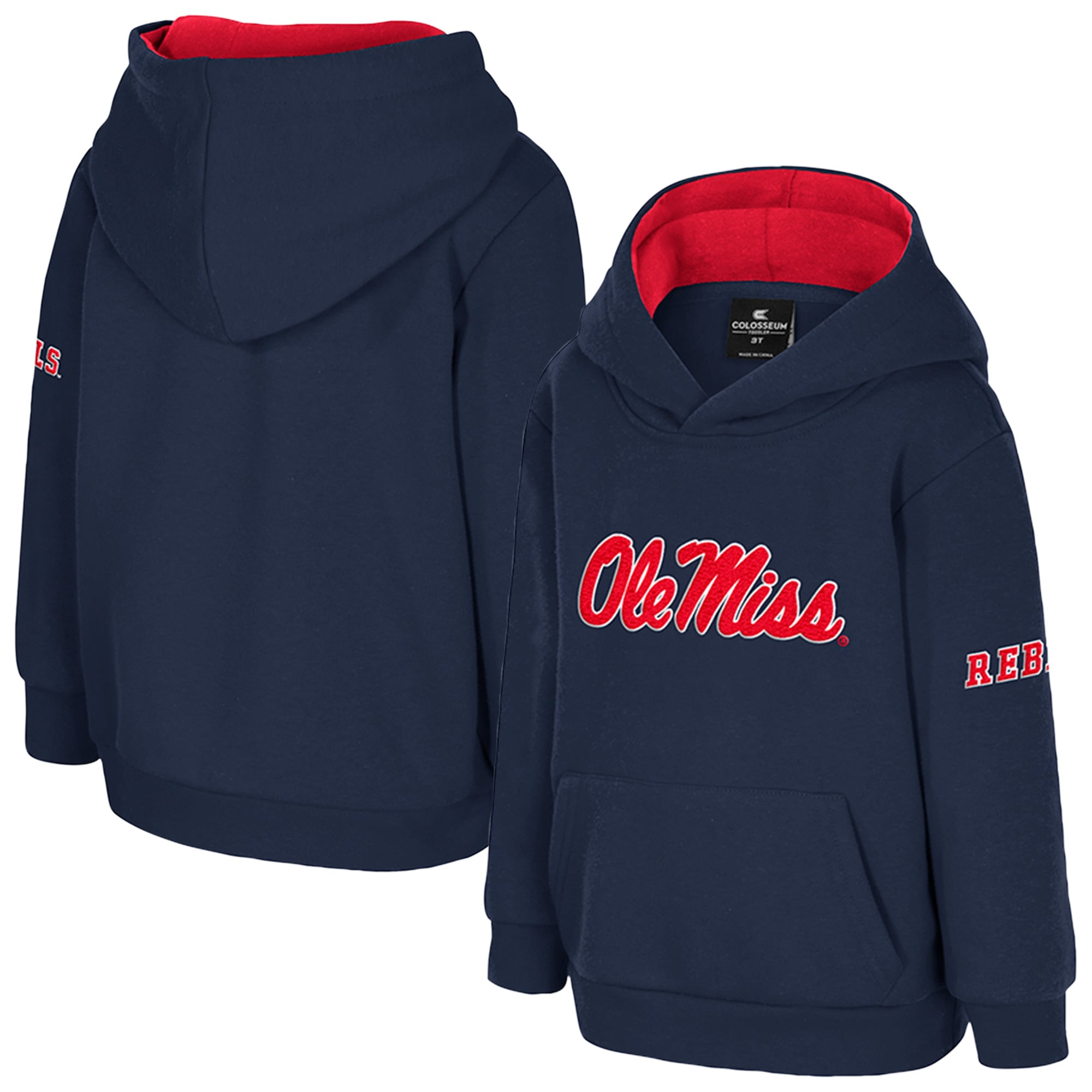 Toddler Colosseum  Navy Ole Miss Rebels Big Logo Fleece Pullover Hoodie