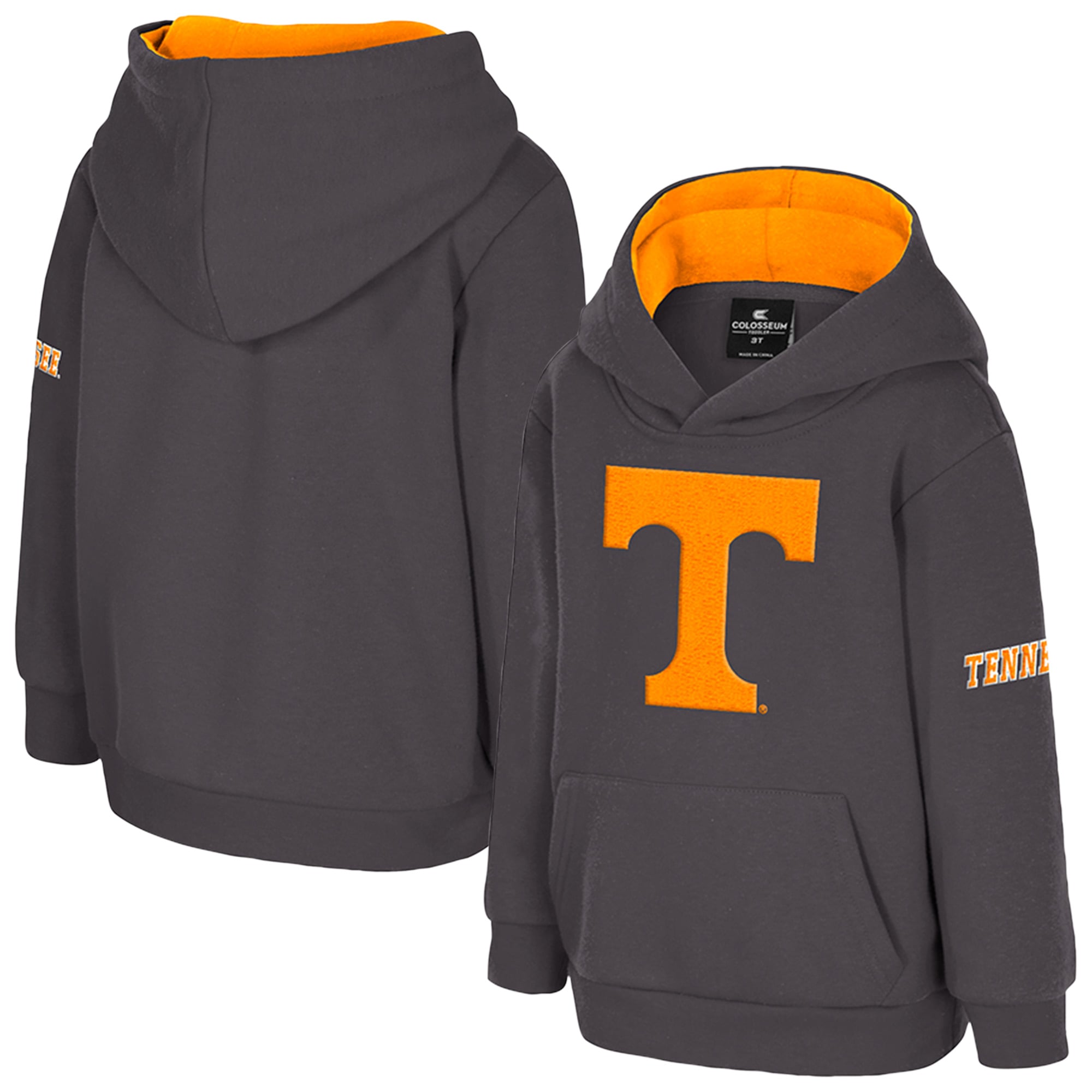 Toddler Colosseum  Charcoal Tennessee Volunteers Big Logo Fleece Pullover Hoodie