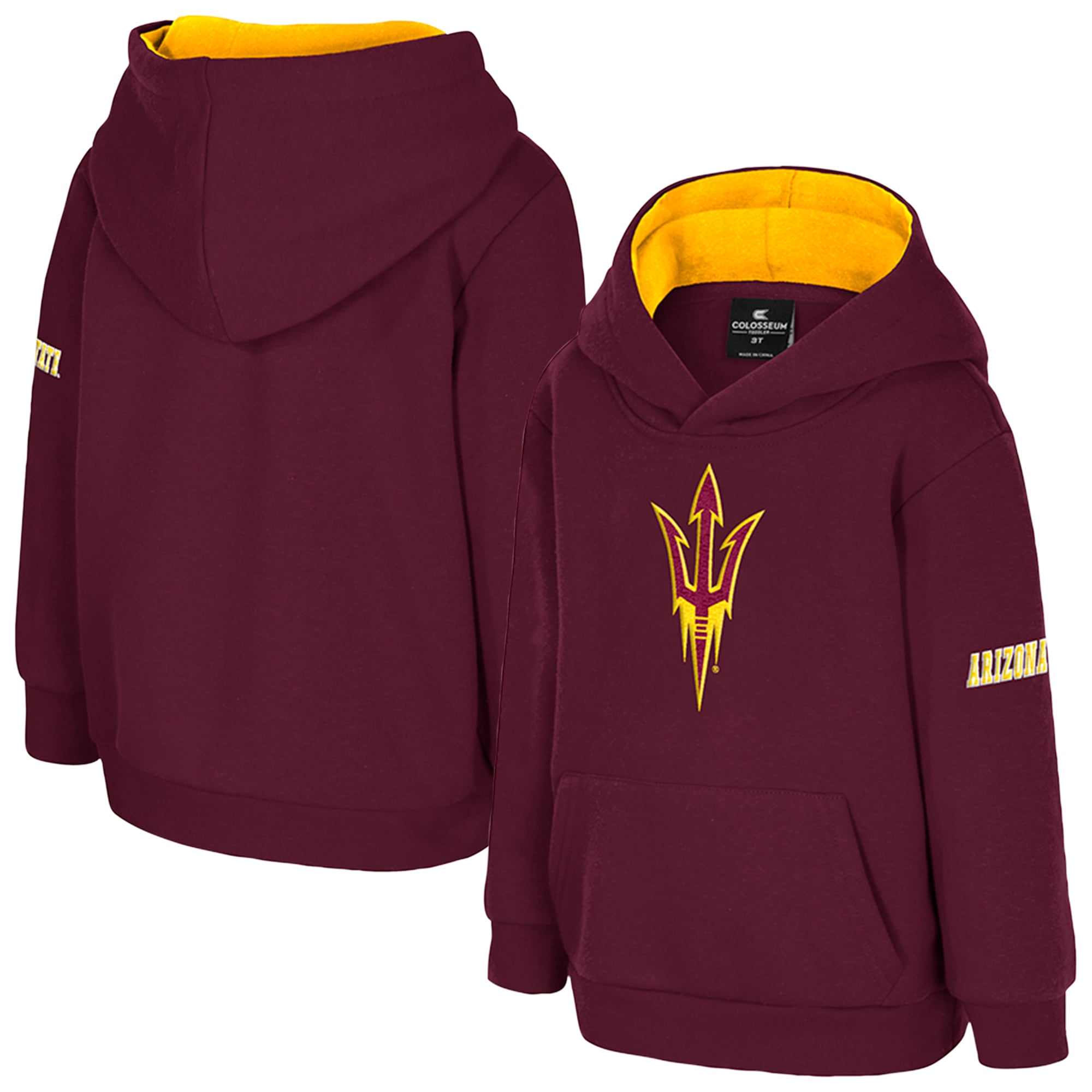 Toddler Colosseum Maroon Arizona State Sun Devils Big Logo Volume Fleece Pullover Hoodie