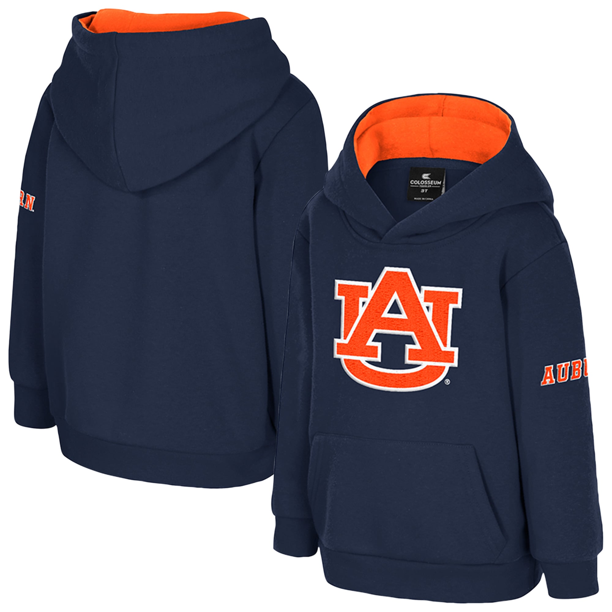 Toddler Colosseum  Navy Auburn Tigers Big Logo Fleece Pullover Hoodie