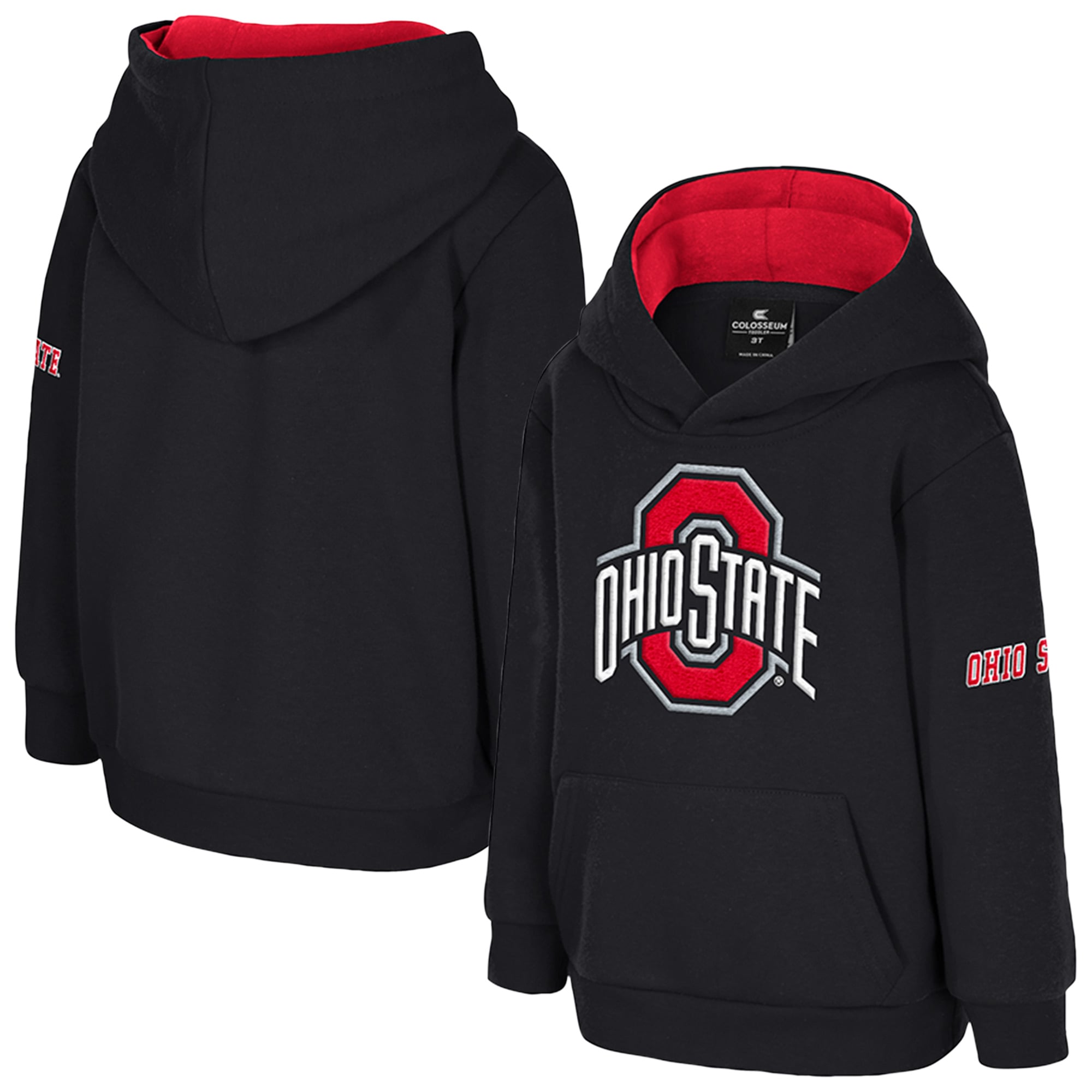 Toddler Colosseum  Black Ohio State Buckeyes Big Logo Fleece Pullover Hoodie