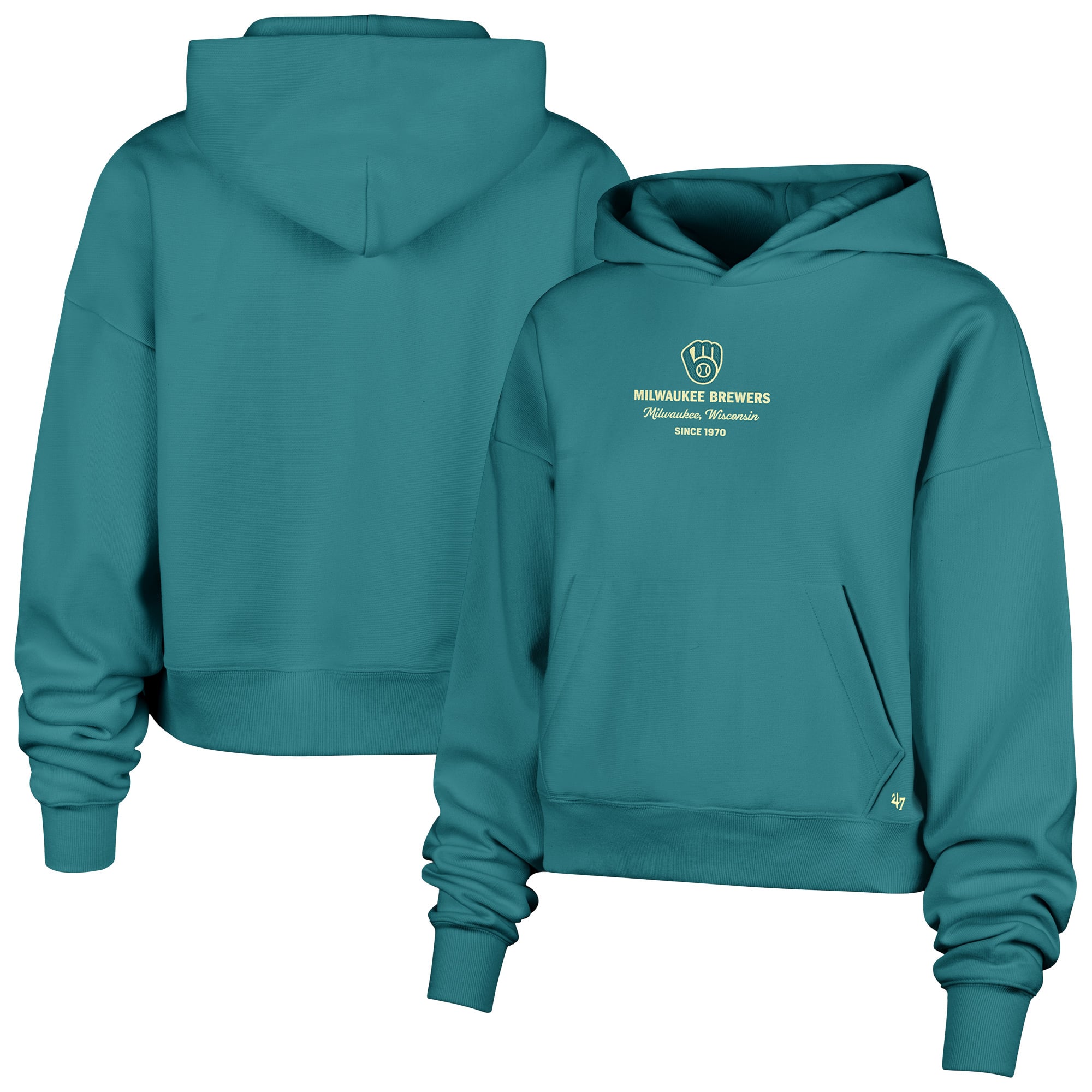 Women's '47  Teal Milwaukee Brewers Contemporary Basics Anderson Foundation Hoodie