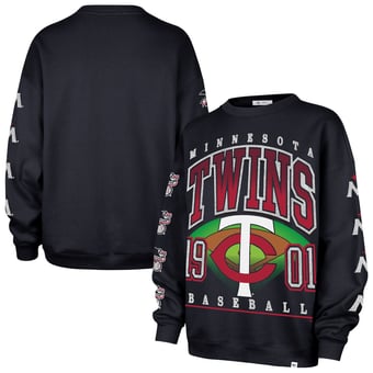 Women's '47  Navy Minnesota Twins Trendy Team Go Big Oversized Sweatshirt