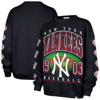 Women's '47  Navy New York Yankees Trendy Team Go Big Oversized Sweatshirt