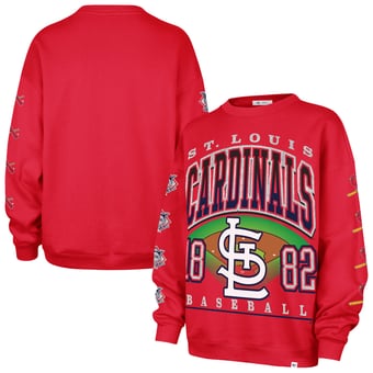 Women's '47  Red St. Louis Cardinals Trendy Team Go Big Oversized Sweatshirt