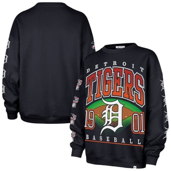 Women's '47  Navy Detroit Tigers Trendy Team Go Big Oversized Sweatshirt