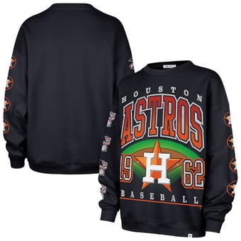 Women's '47  Navy Houston Astros Trendy Team Go Big Oversized Sweatshirt