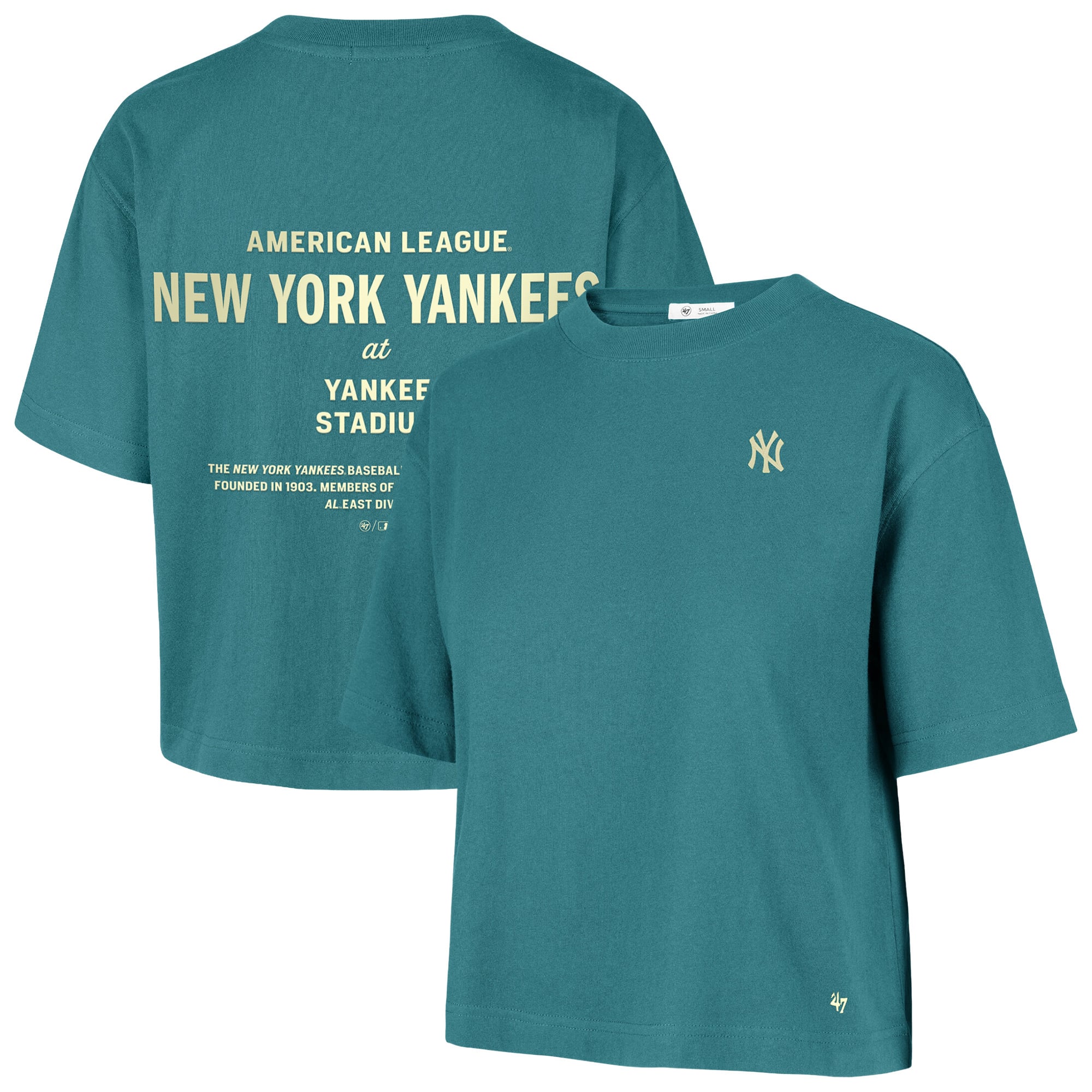 Women's '47  Teal New York Yankees Contemporary Basics Leon City T-Shirt