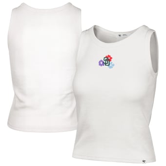 Women's '47  Cream San Diego Padres Floral Logo Ribbed Baby Tank Top