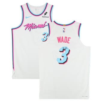 Dwyane Wade Miami Heat Autographed White Nike Miami Vice Authentic Jersey