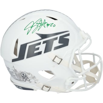 Breece Hall New York Jets Autographed Riddell 2024 Salute To Service Speed Authentic Helmet