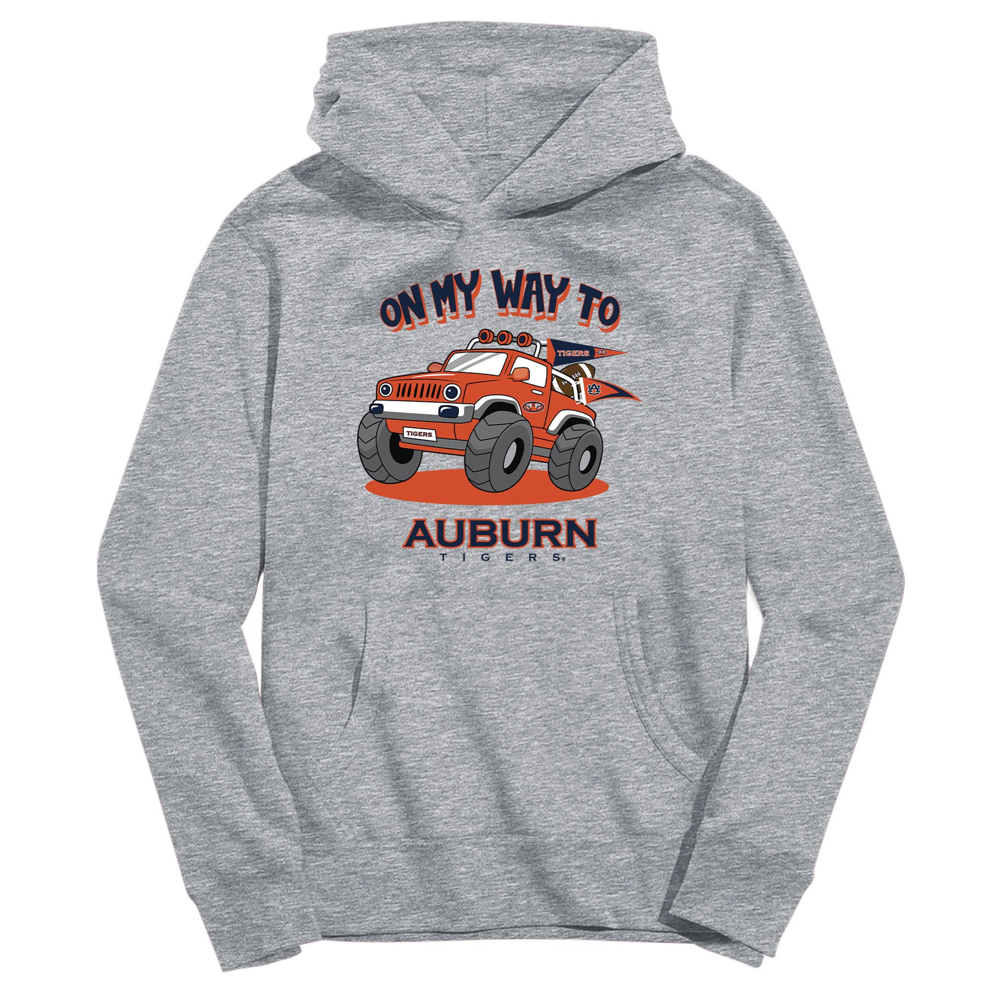 Youth Vive La Fete Gray Auburn Tigers On My Way To Pullover Hoodie