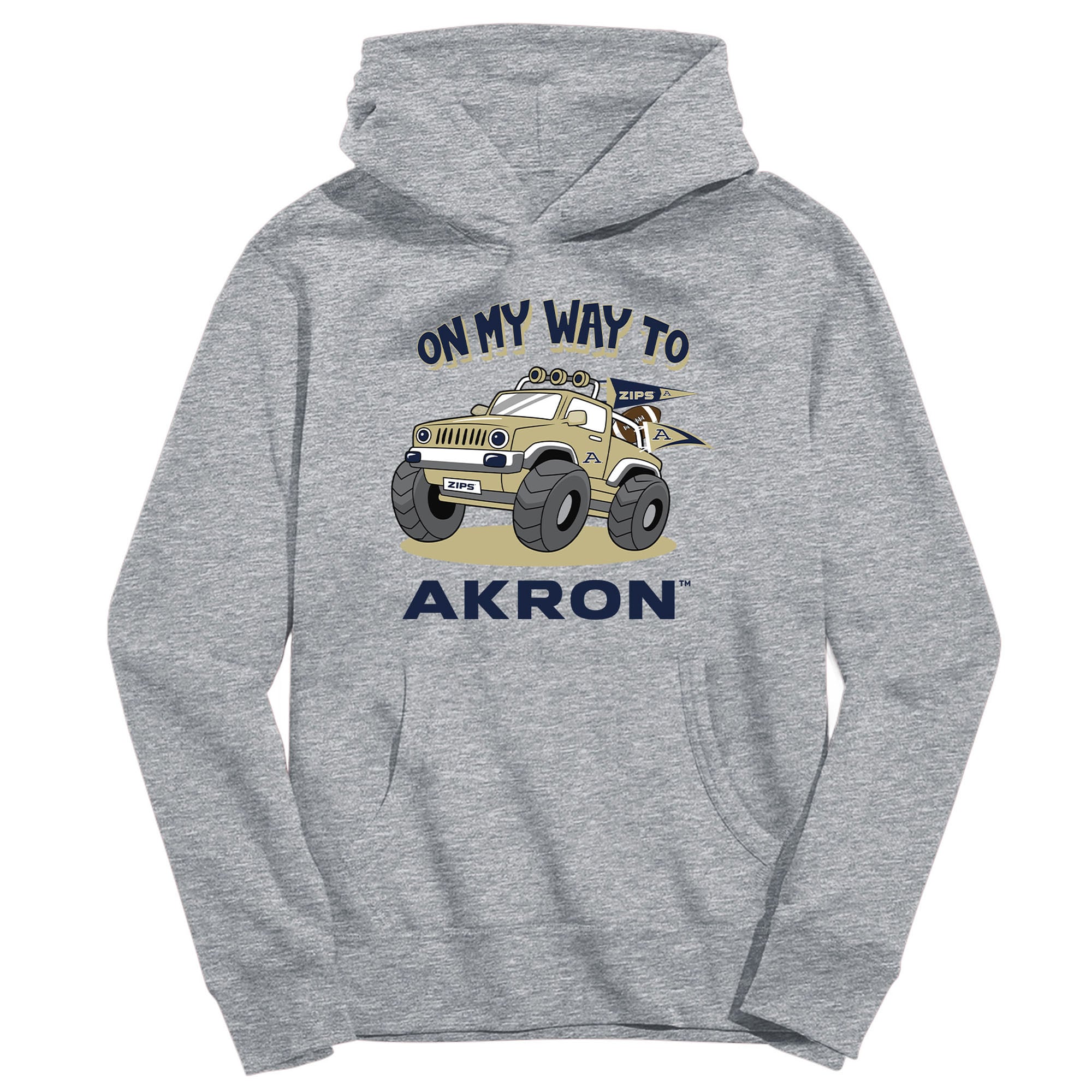 Youth Vive La Fete Gray Akron Zips On My Way To Pullover Hoodie