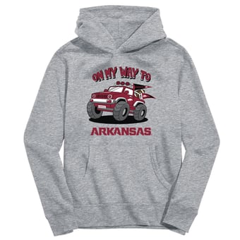 Youth Vive La Fete Gray Arkansas Razorbacks On My Way To Pullover Hoodie