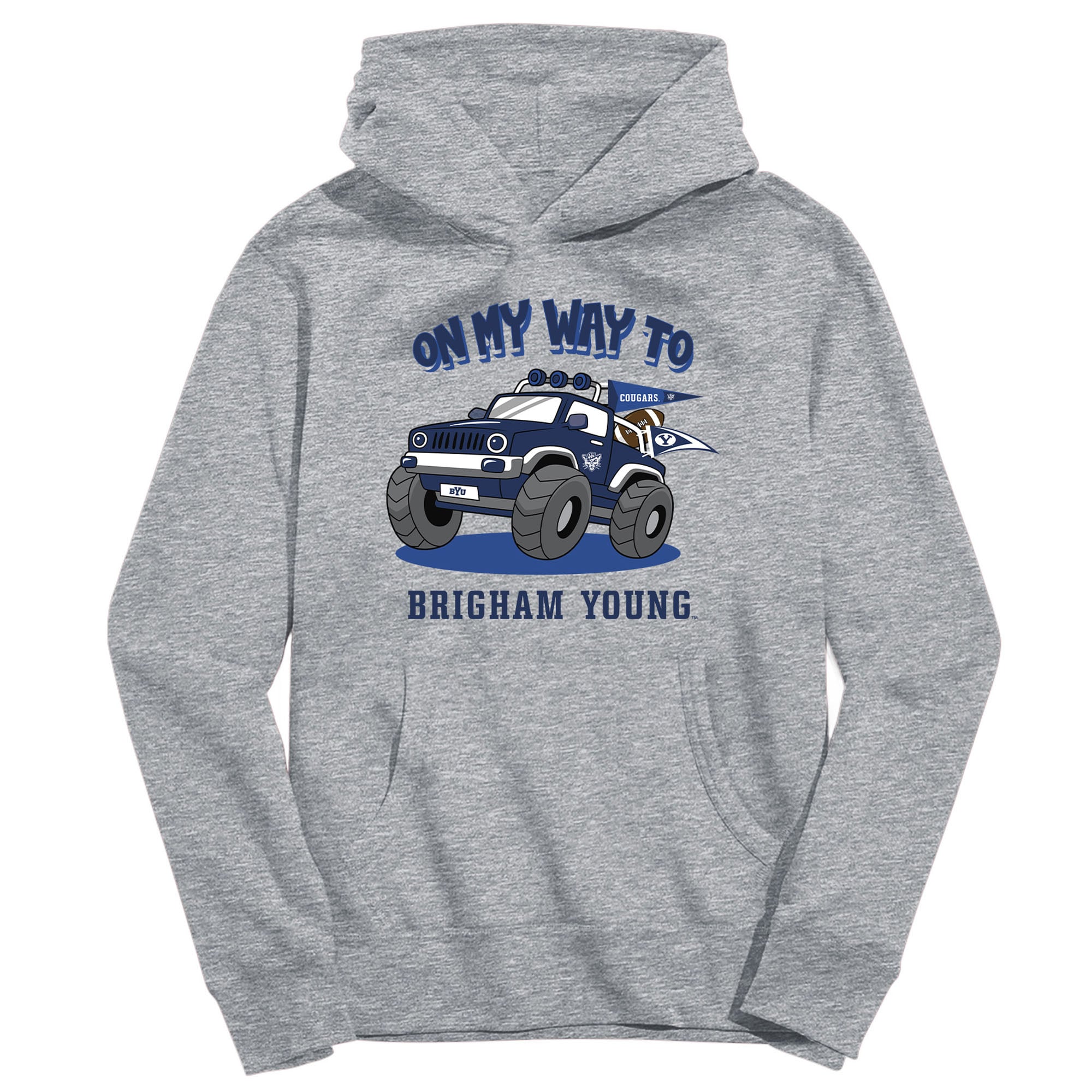 Youth Vive La Fete Gray BYU Cougars On My Way To Pullover Hoodie