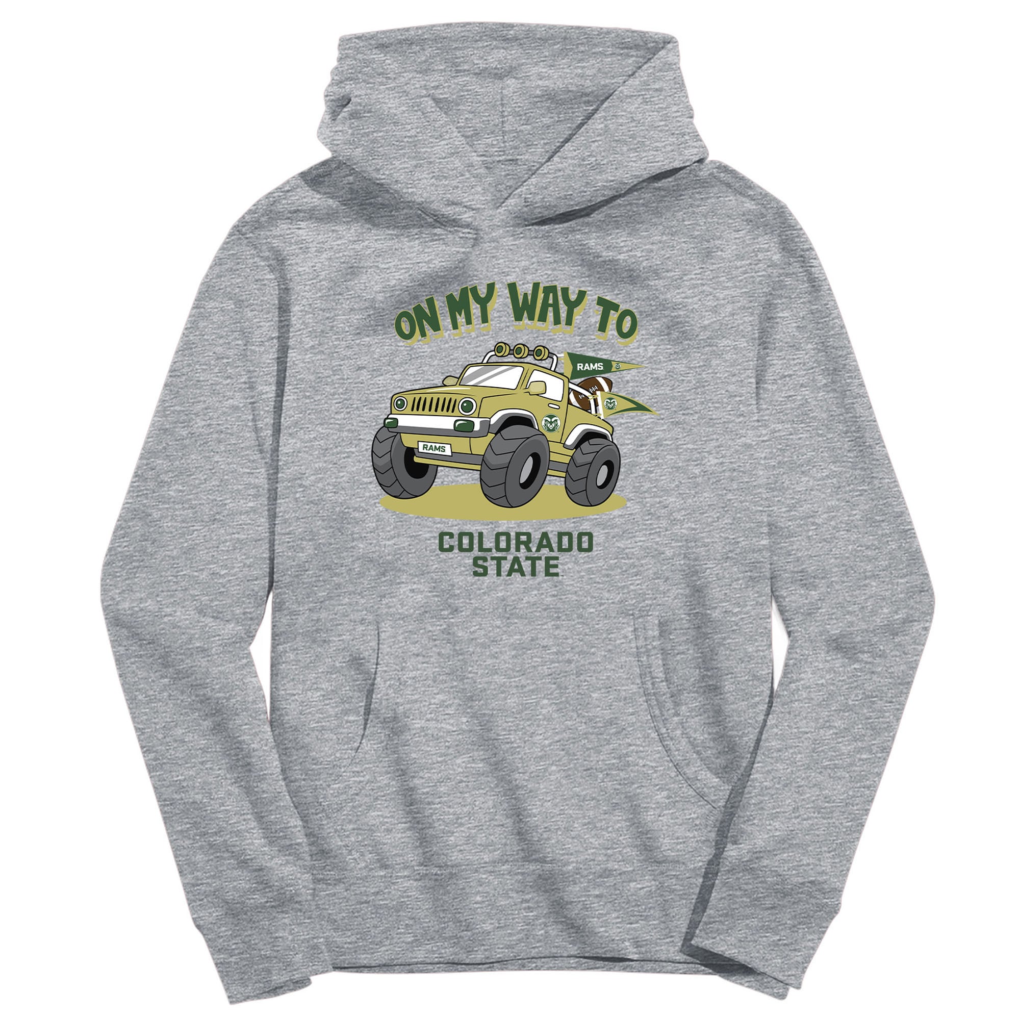 Youth Vive La Fete Gray Colorado State Rams On My Way To Pullover Hoodie
