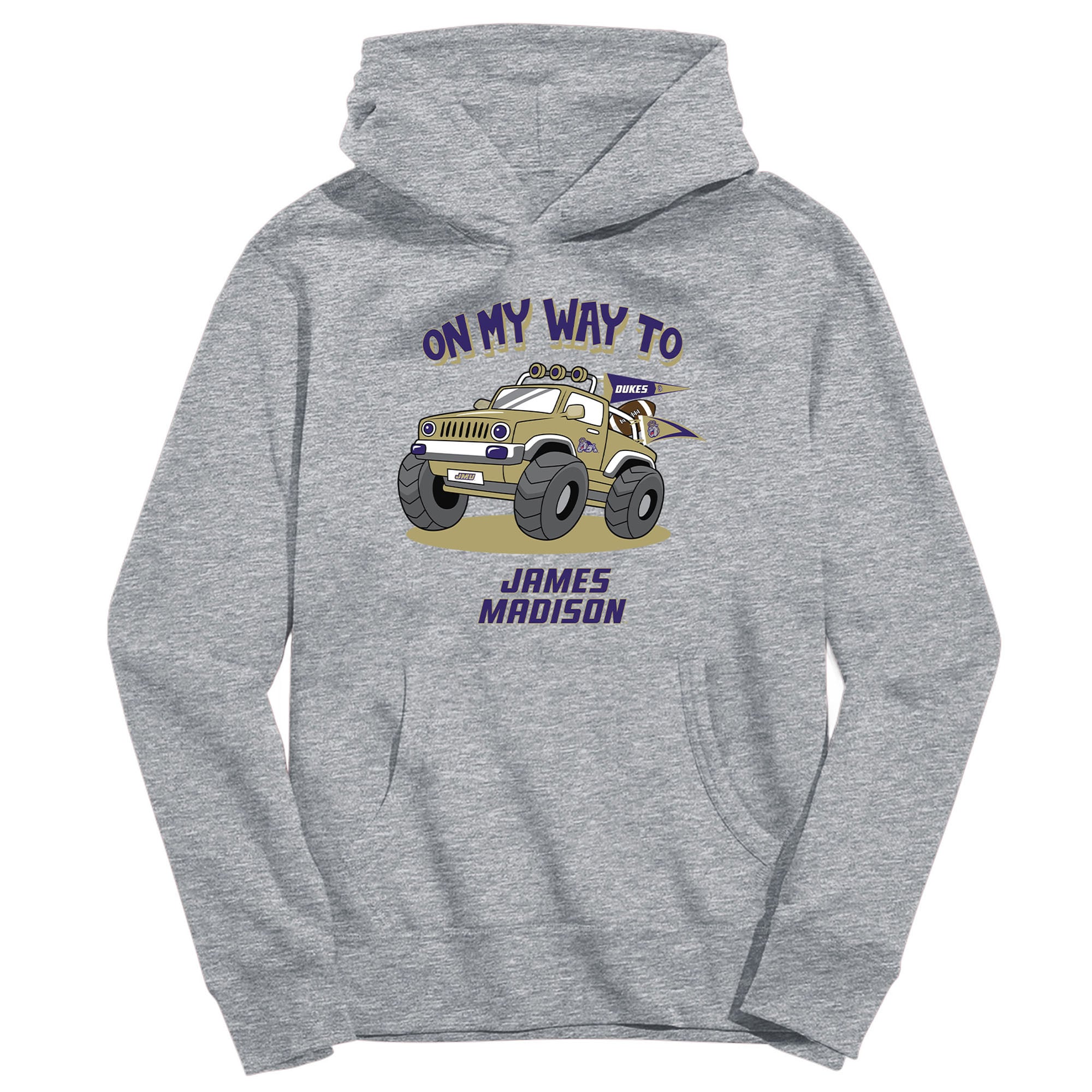 Youth Vive La Fete Gray James Madison Dukes On My Way To Pullover Hoodie