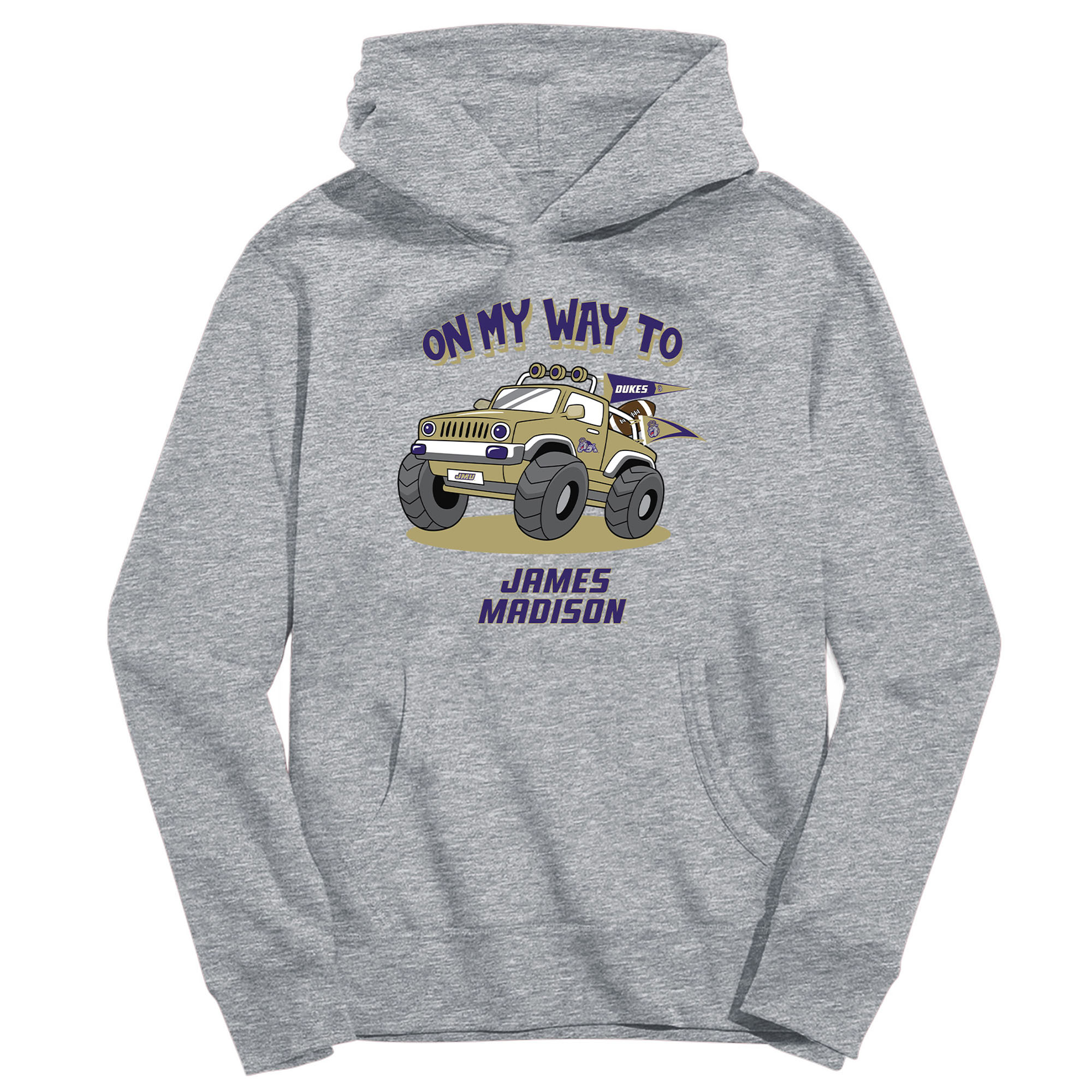 Youth Vive La Fete Gray James Madison Dukes On My Way To Pullover Hoodie Youth Vive La Fete Gray James Madison Dukes On My Way To Pullover Hoodie
