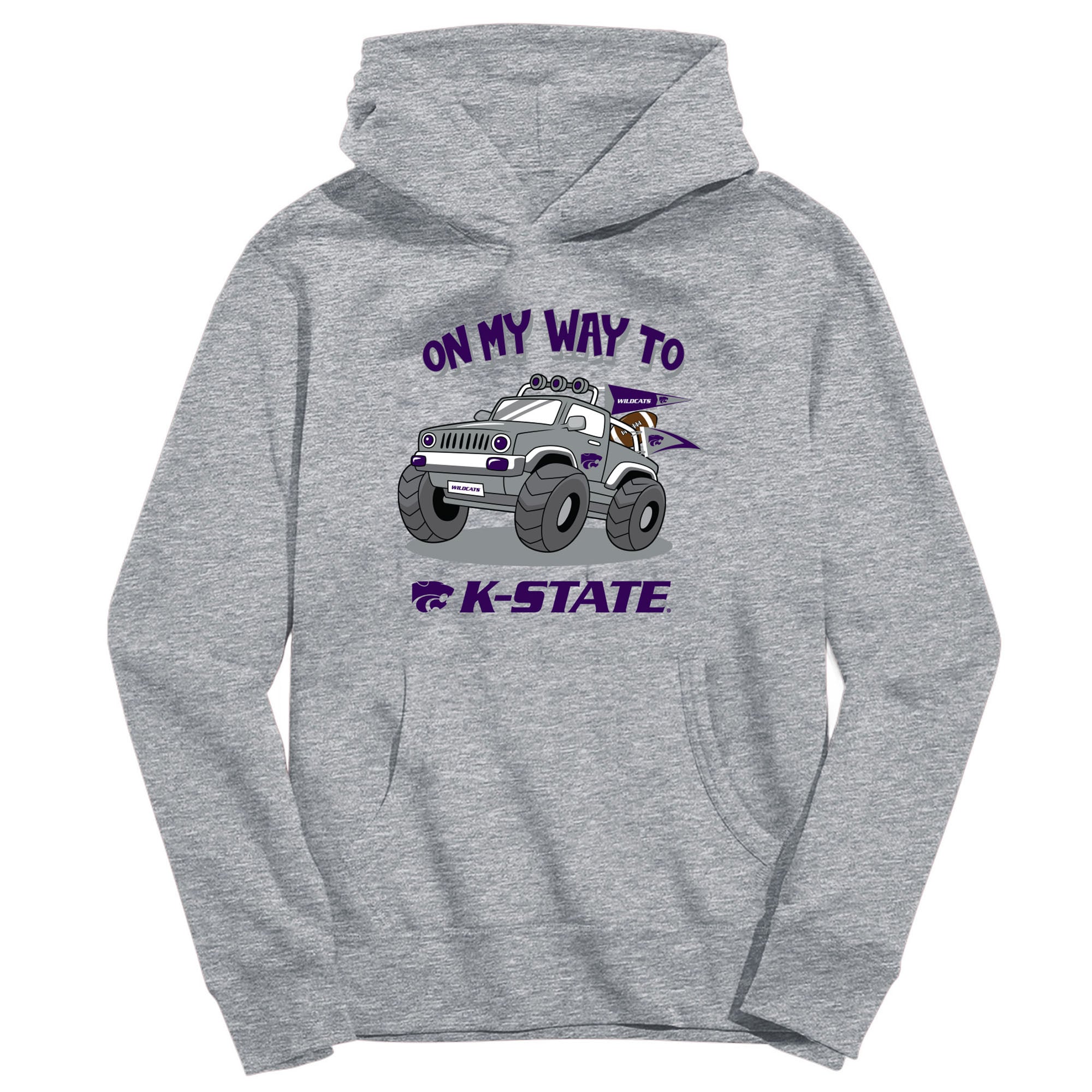 Youth Vive La Fete Gray Kansas State Wildcats On My Way To Pullover Hoodie