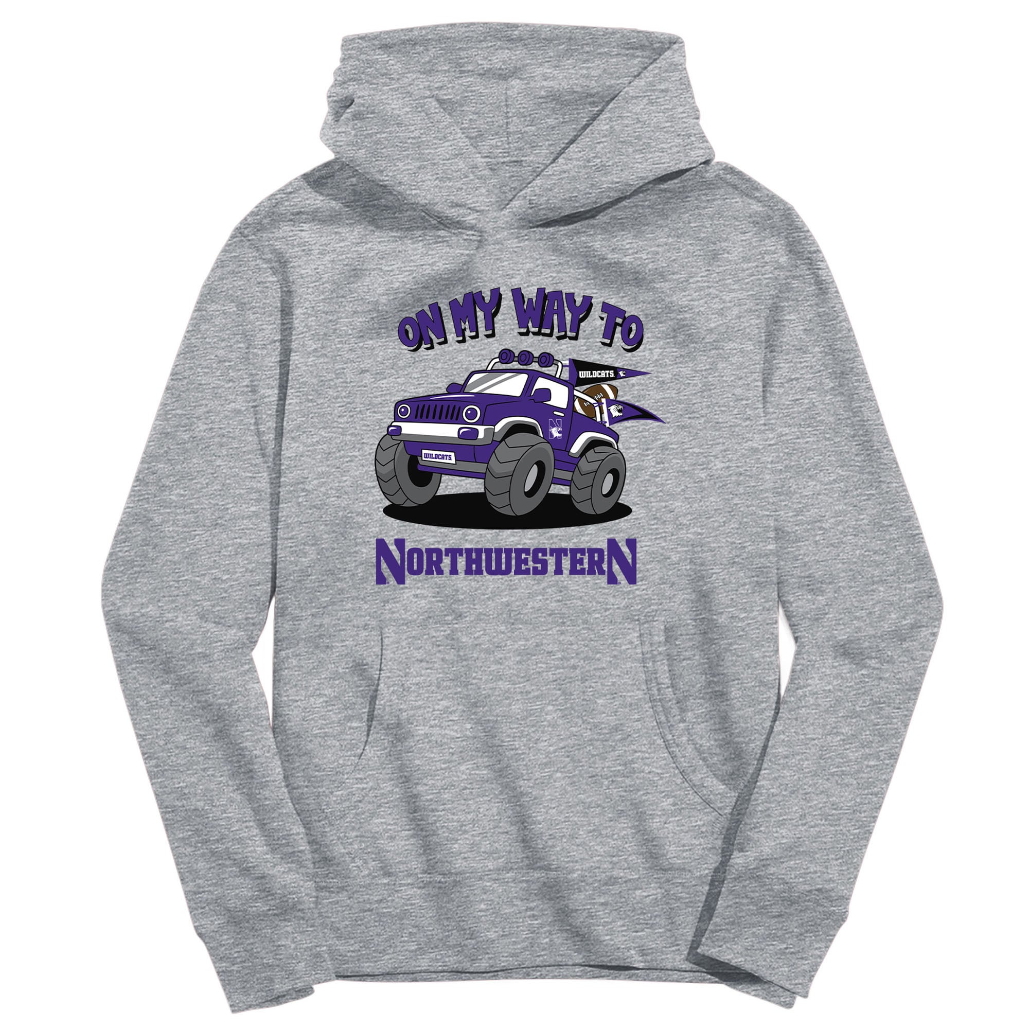 Youth Vive La Fete Gray Northwestern Wildcats On My Way To Pullover Hoodie