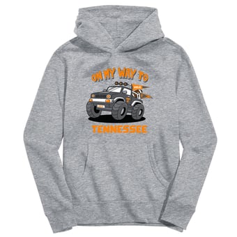 Youth Vive La Fete Gray Tennessee Volunteers On My Way To Pullover Hoodie