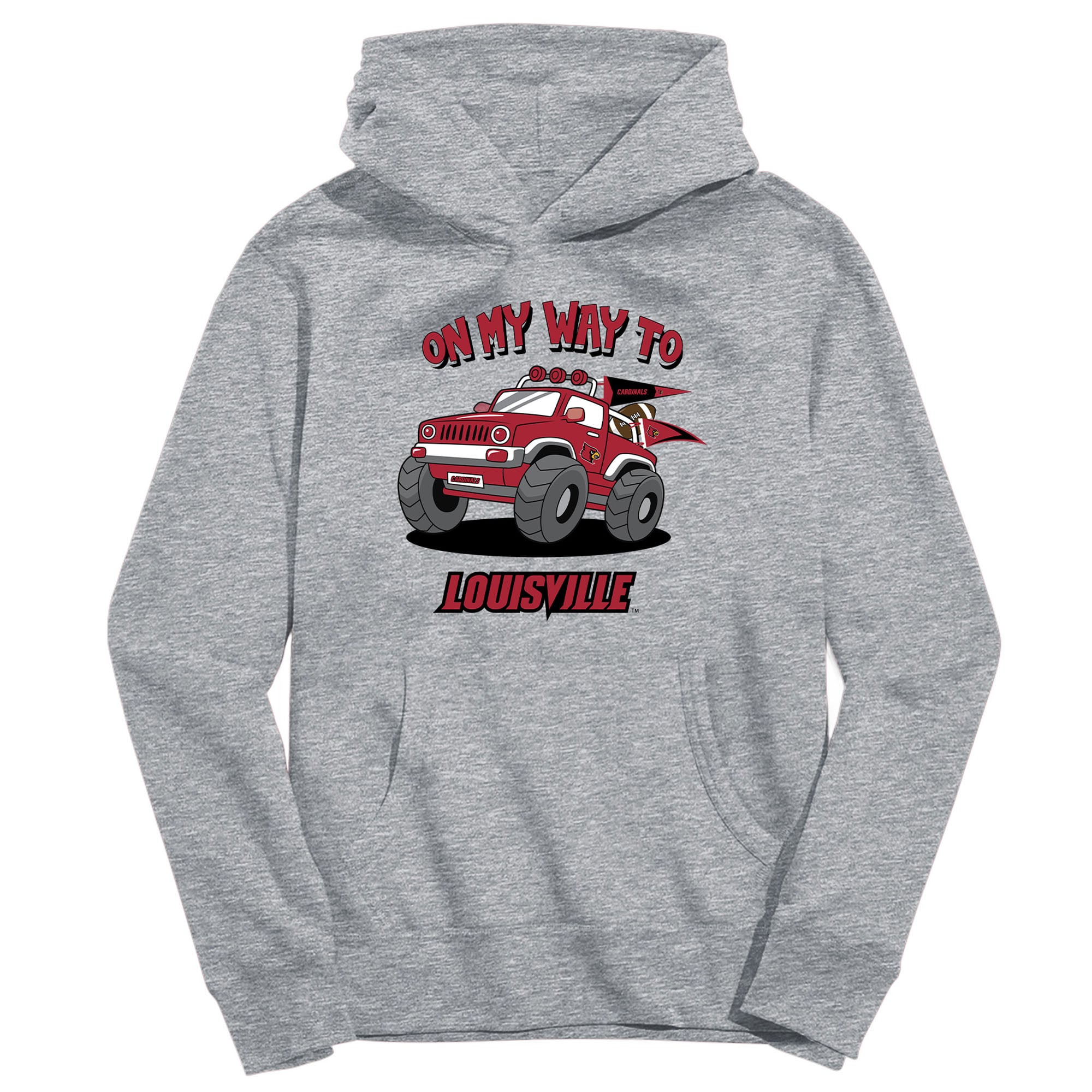 Youth Vive La Fete Gray Louisville Cardinals On My Way To Pullover Hoodie