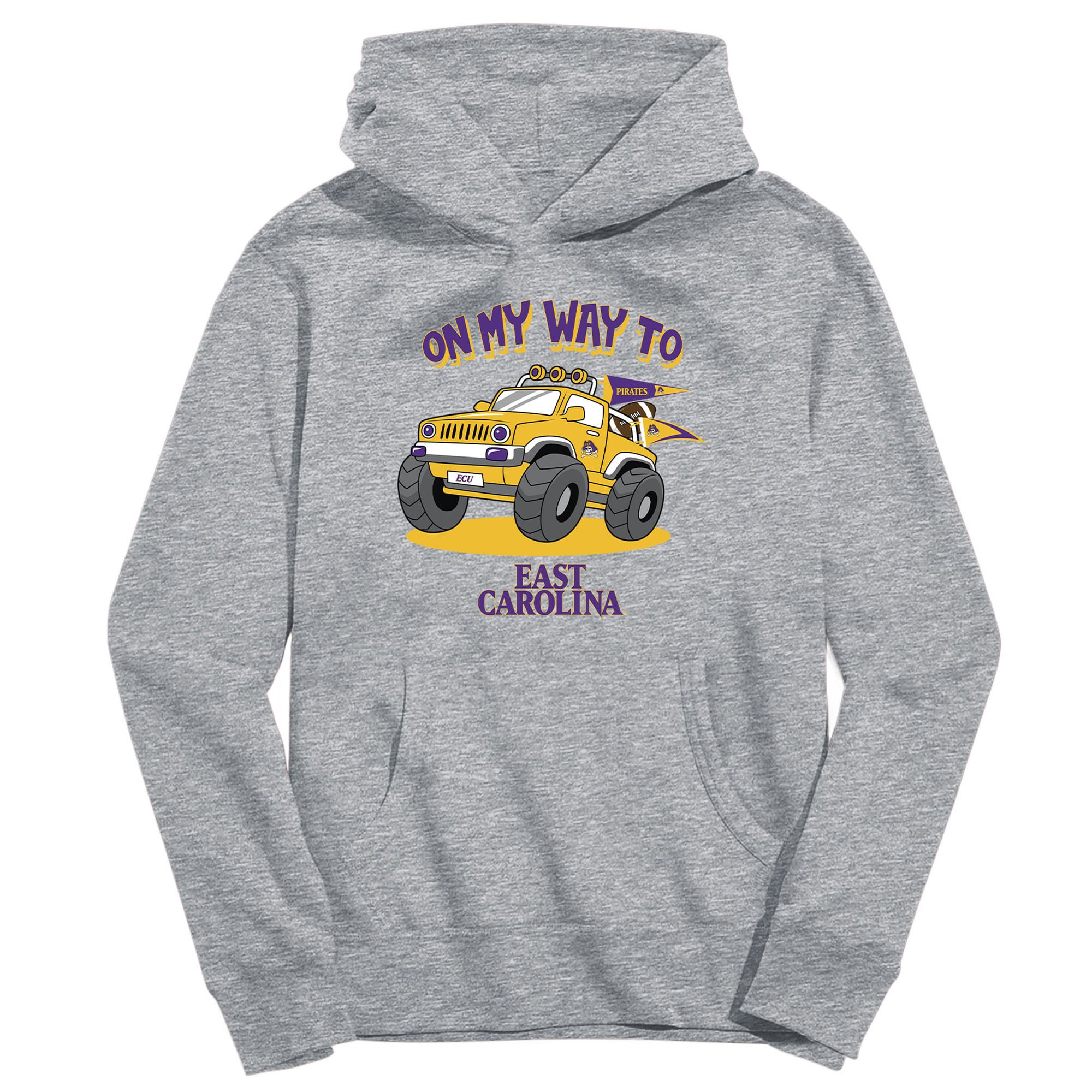 Youth Vive La Fete Gray ECU Pirates On My Way To Pullover Hoodie