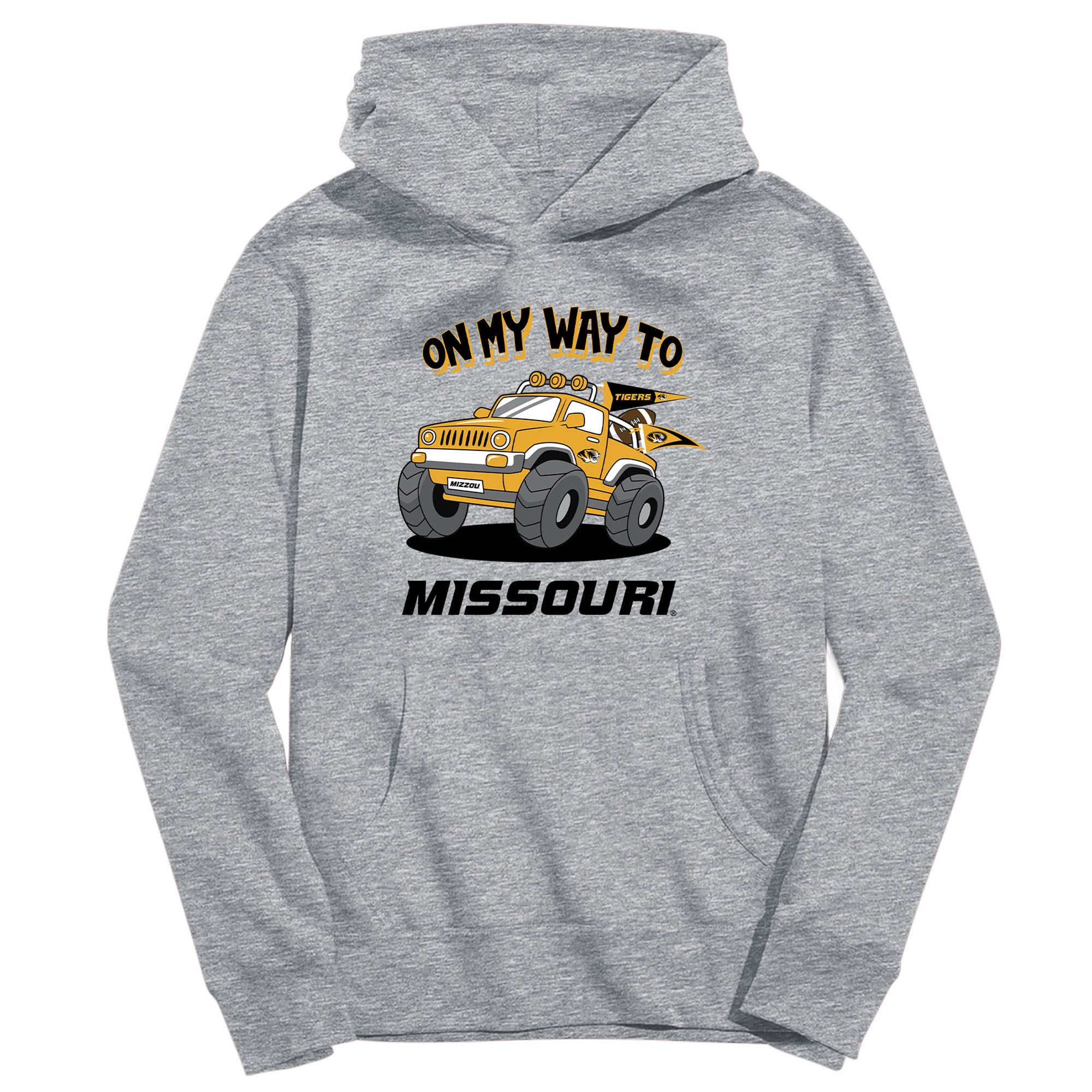 Youth Vive La Fete Gray Missouri Tigers On My Way To Pullover Hoodie
