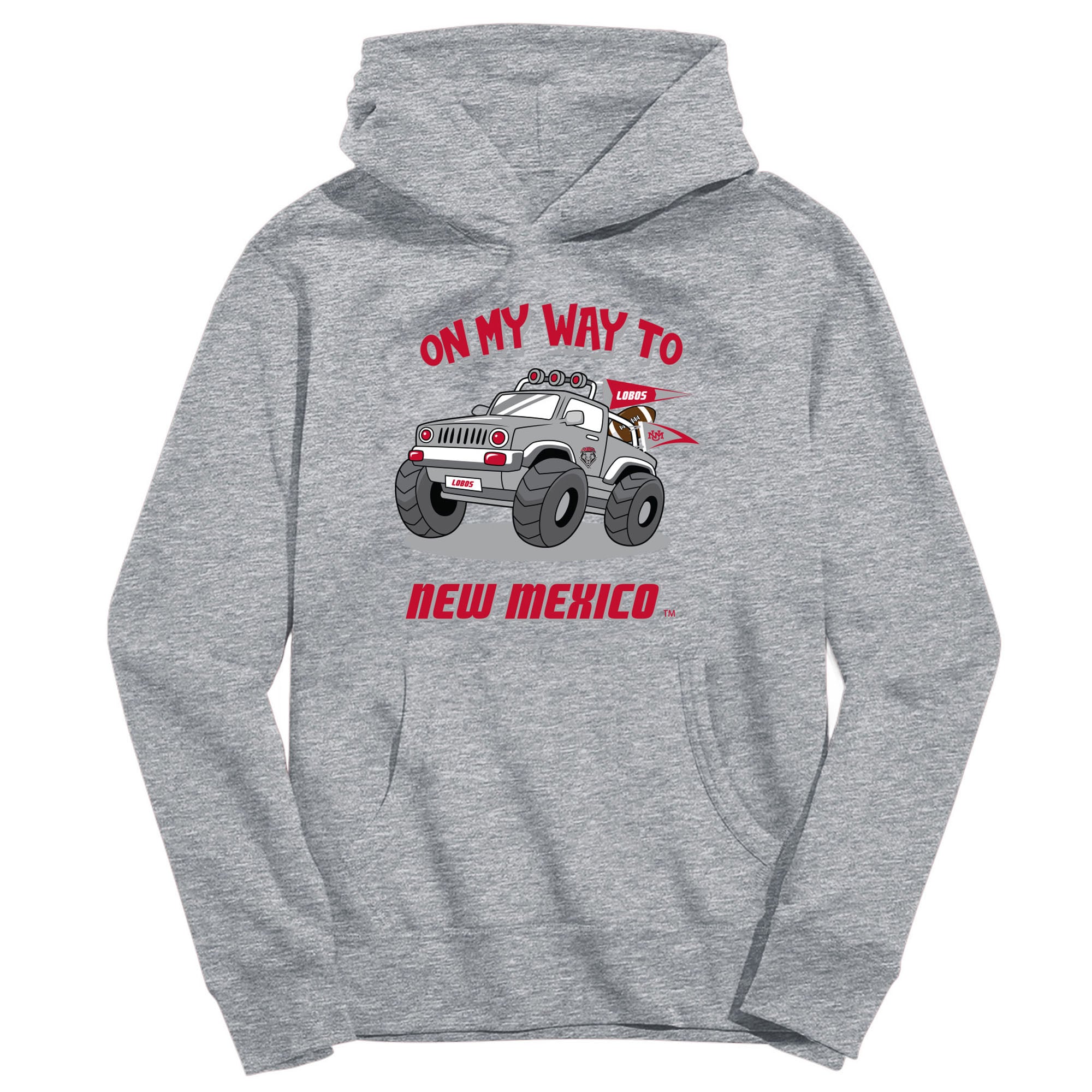 Youth Vive La Fete Gray New Mexico Lobos On My Way To Pullover Hoodie