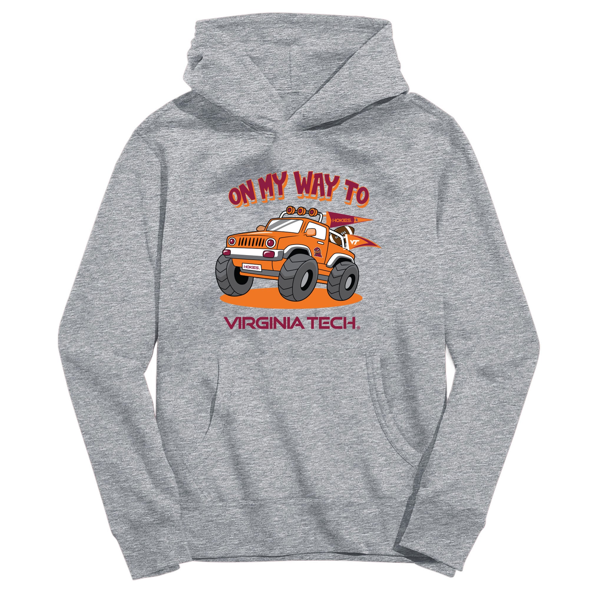 Youth Vive La Fete Gray Virginia Tech Hokies On My Way To Pullover Hoodie