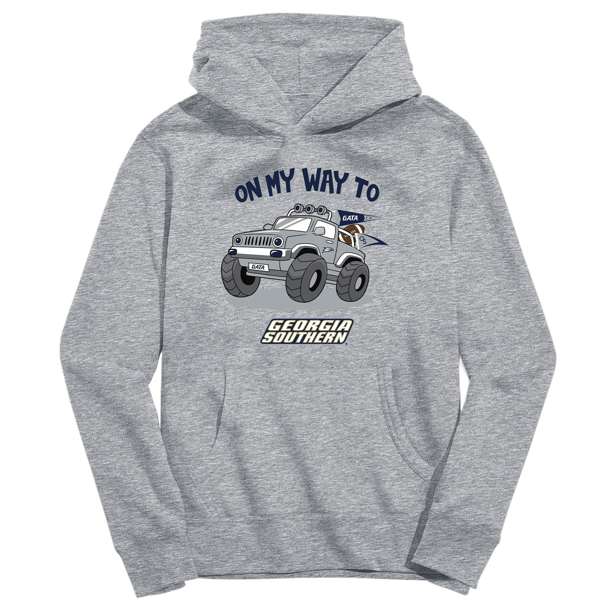 Youth Vive La Fete Gray Georgia Southern Eagles On My Way To Pullover Hoodie