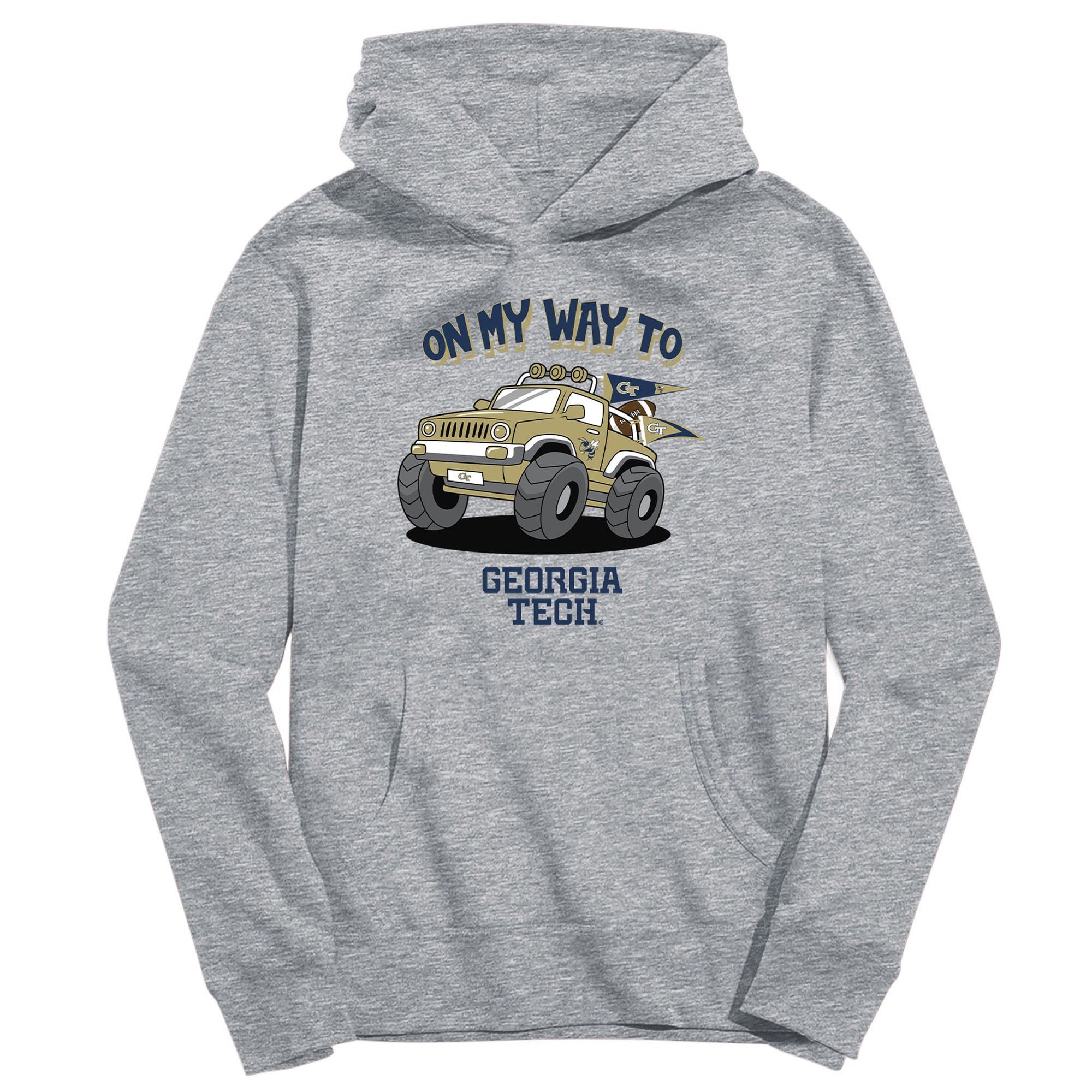 Youth Vive La Fete Gray Georgia Tech Yellow Jackets On My Way To Pullover Hoodie