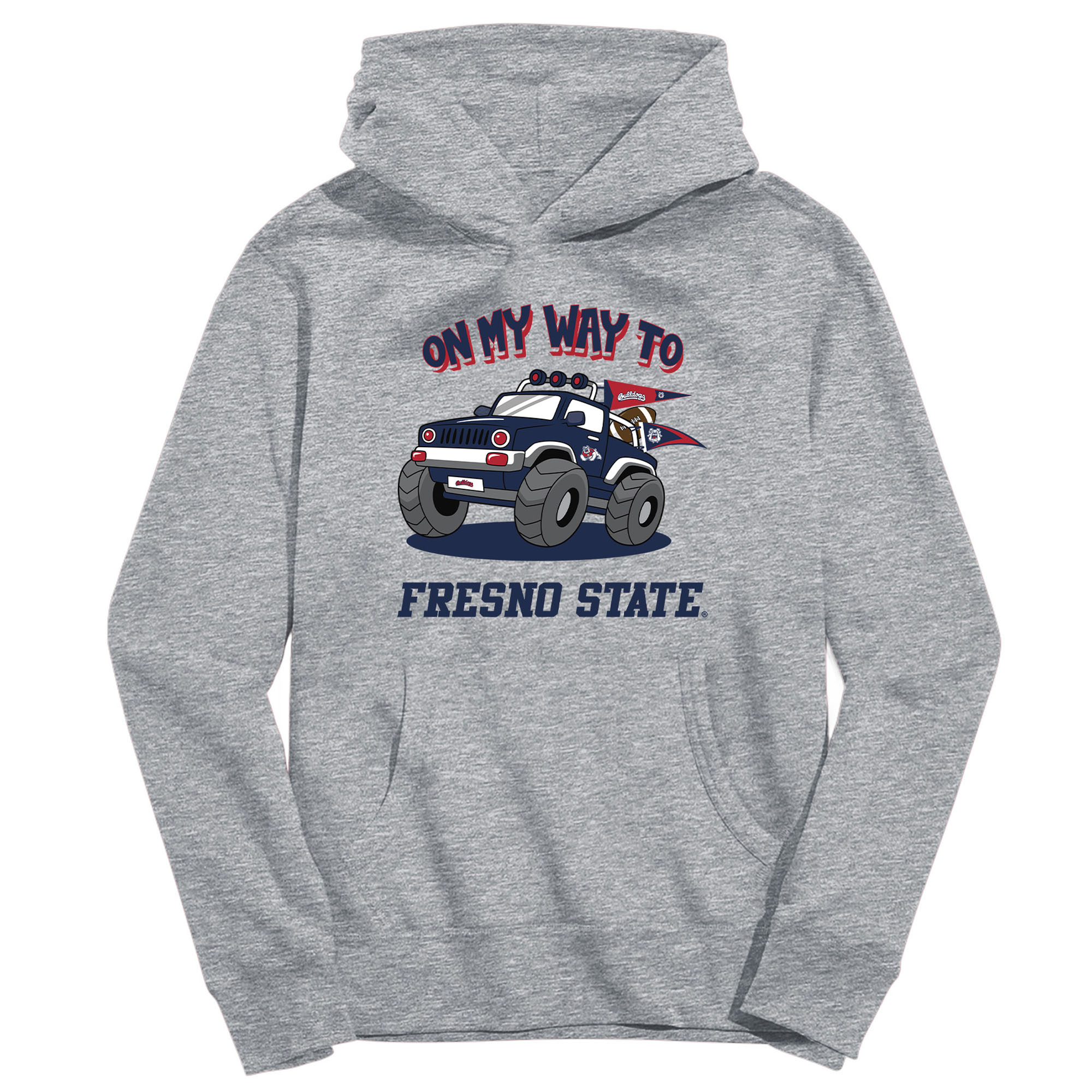 Toddler Vive La Fete Gray Fresno State Bulldogs On My Way To Pullover Hoodie