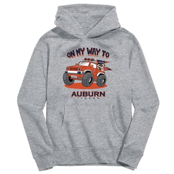 Toddler Vive La Fete Gray Auburn Tigers On My Way To Pullover Hoodie