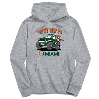 Toddler Vive La Fete Gray Miami Hurricanes On My Way To Pullover Hoodie