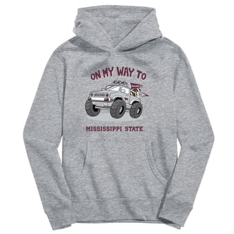 Toddler Vive La Fete Gray Mississippi State Bulldogs On My Way To Pullover Hoodie