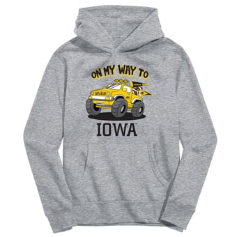 Toddler Vive La Fete Gray Iowa Hawkeyes On My Way To Pullover Hoodie