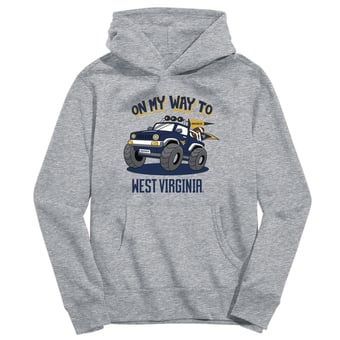 Toddler Vive La Fete Gray West Virginia Mountaineers On My Way To Pullover Hoodie