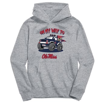Toddler Vive La Fete Gray Ole Miss Rebels On My Way To Pullover Hoodie