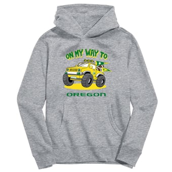 Toddler Vive La Fete Gray Oregon Ducks On My Way To Pullover Hoodie