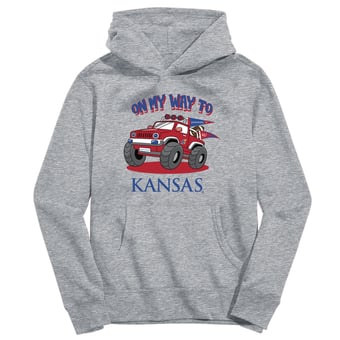 Toddler Vive La Fete Gray Kansas Jayhawks On My Way To Pullover Hoodie